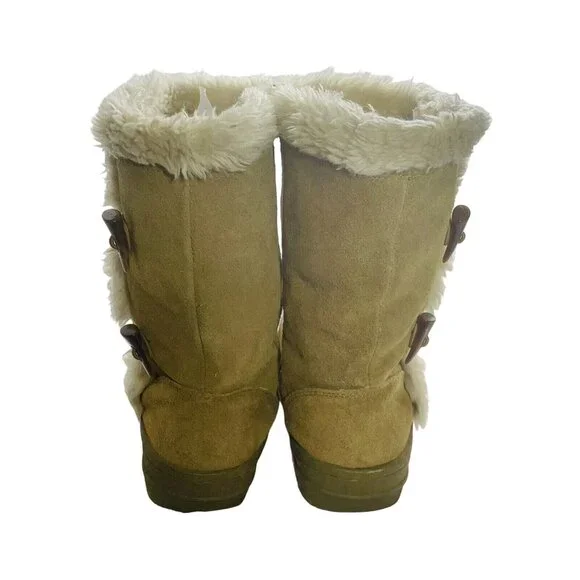 SONOMA Women's Mid Calf Boots Leather Suede Camel Tan Warm Aurora Sz 7.5 M - Picture 4 of 11